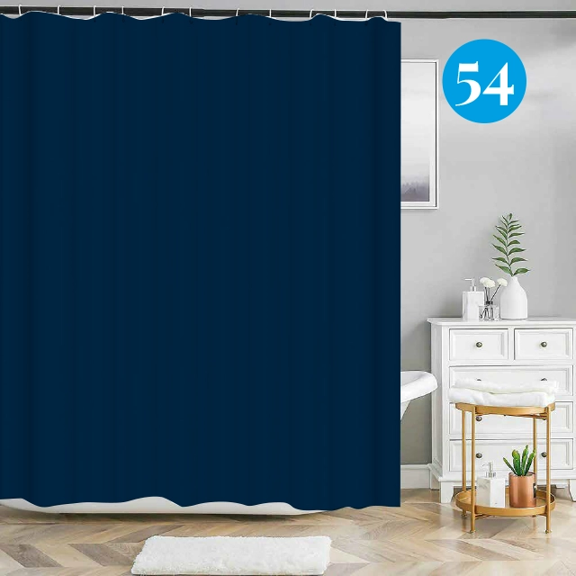 Badeforhæng i dyb blå farve