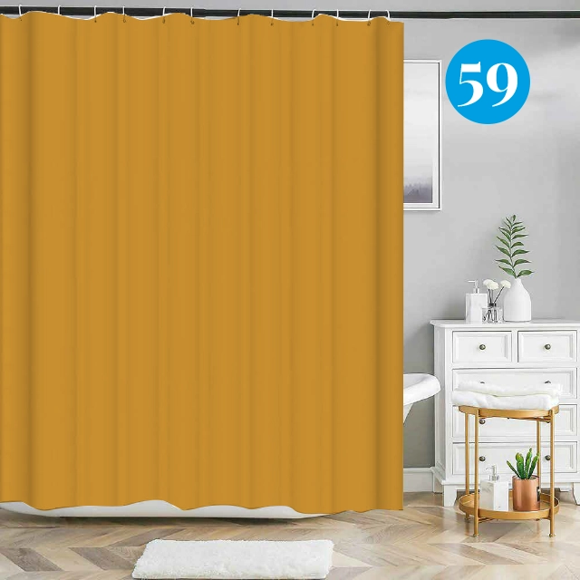 Badeforhæng i karrygul farve