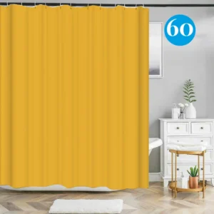 Badeforhæng i sennepsgul farve