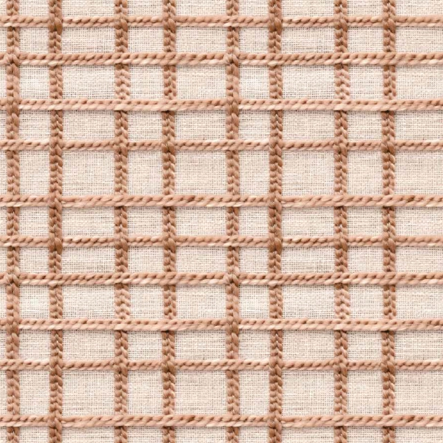 Badeforhæng med flettet mønster i beige – bruseforhæng i flet look - Billede 2