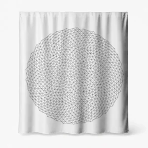 Badeforhæng med geometrisk kugle af trekantet mesh – matematisk design