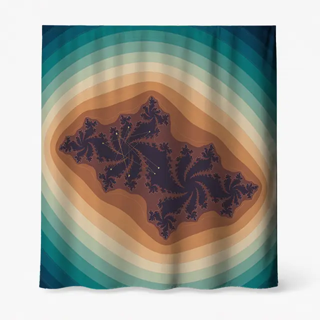 Badeforhæng med Mandelbrot-fraktal og iterationer – matematisk Science design