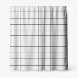 Badeforhæng med kartesisk koordinatgitter – minimalistisk matematisk Science design