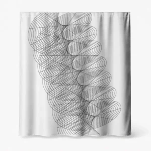 Badeforhæng med harmoniske Lissajous-kurver – matematisk Science design med bølger og faseforskydning